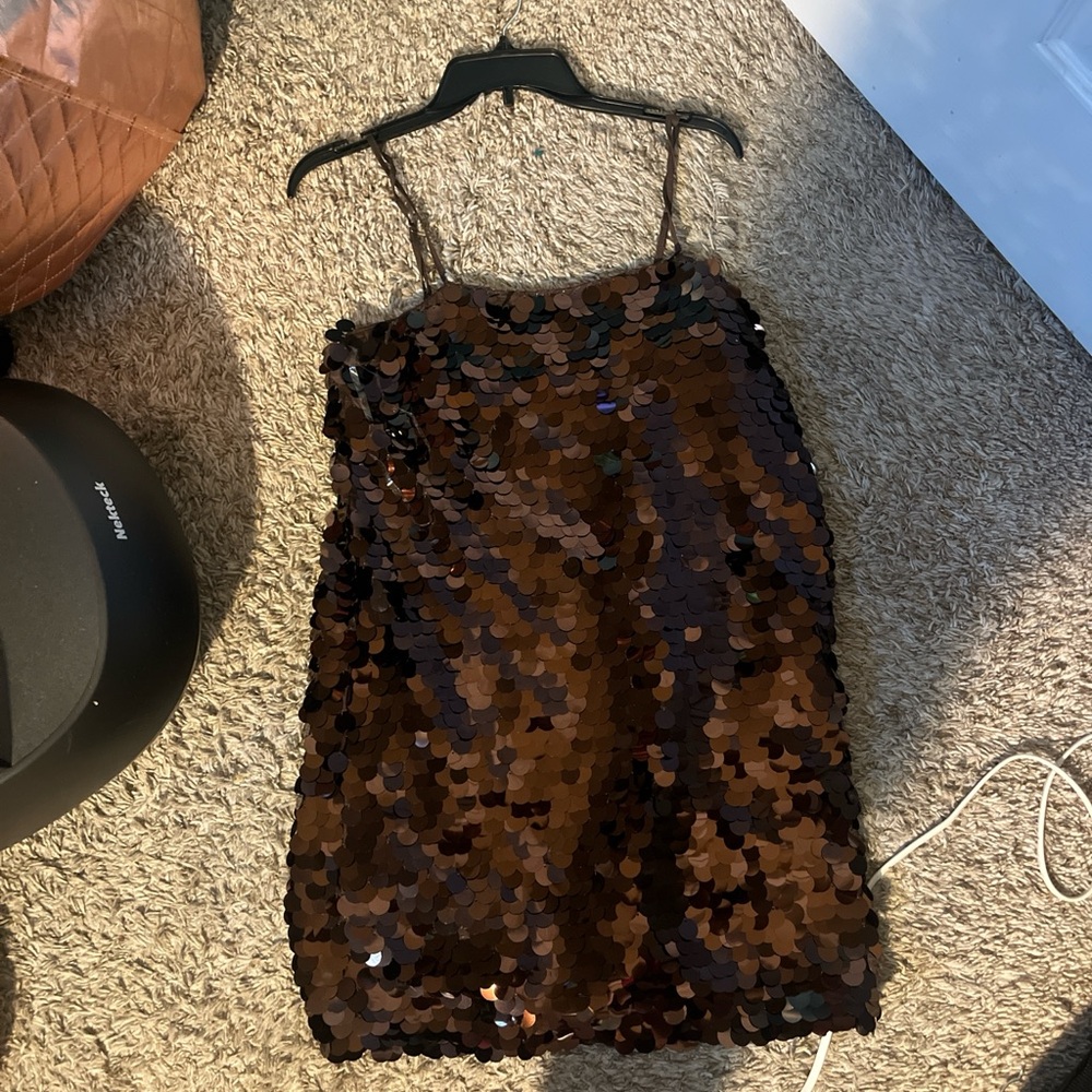Chocolate Sequin Mini Dress